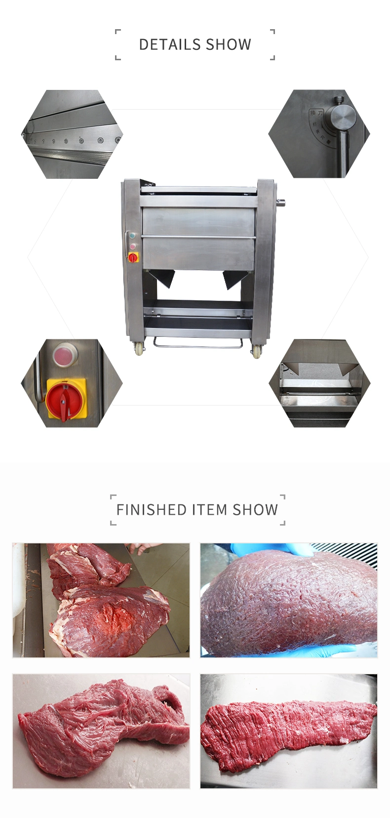 Industrial Automatic Stainless Steel Meat Tenderizer Tendon Breaking Machine Kitchen Equipment